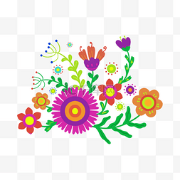 植物线条花朵矢量图片_花卉巴西艺术卡通紫色花朵