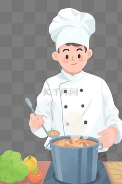 两色厨房台面图片_世界厨师日厨师烹饪