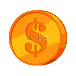 钱美元符号图片_带有美元符号图标的冷硬币。