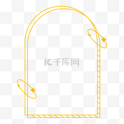 简约欧风图片_浅金色唯美拱门边框