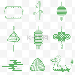 中国风边框图片_端午端午节图标套图