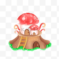 森林小屋图片_童话蘑菇屋小屋