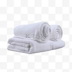 白色毛巾卷纺织酒店清洁