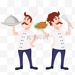 两位厨师互相交流各国烹饪技巧