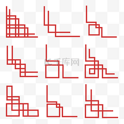 红色窗格图片_红色喜庆中国风边角花纹