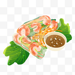 海鲜美味传统小吃越南春卷