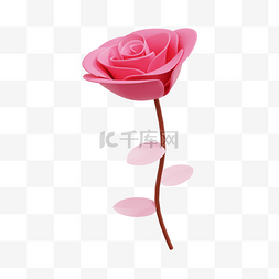 浪漫玫瑰粉色图片_3DC4D立体七夕玫瑰花花束