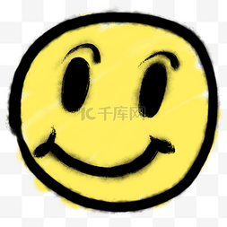 黄色笑容图片_黄色涂鸦喷漆笑脸