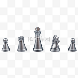团队图片_国际象棋银色棋子团队