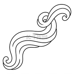 水旋转图片_波浪线卷曲黑白纹理的单色条纹旋