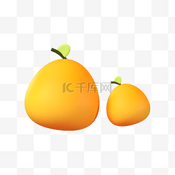 3DC4D立体秋季食物柚子