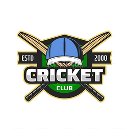 板球俱乐部图标带有锦标赛或队徽