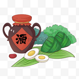 甜粽子粽子图片_端午端午节创意粽子咸蛋食物