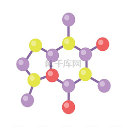 物理图片_扁平型分子结构载体核晶格和量子