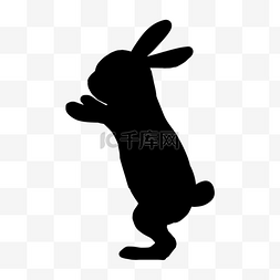 兔子剪影图片_兔子剪影站立着