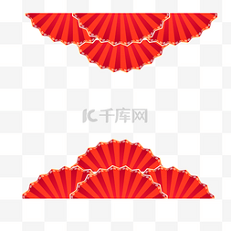 扇子产品实物图片_新年国风扇子折扇装饰红色喜庆国