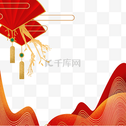 红金国庆节新年边框标题框