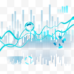 金融商务蓝色科技图片_股票市场走势图大盘柱状分析
