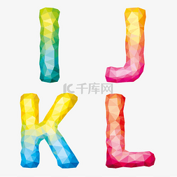 字母i图片_矢量多彩抽象字母。写的信 J K L.