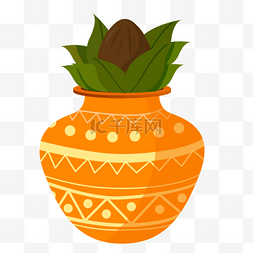 印度拉姆纳瓦米棕色陶瓷罐子