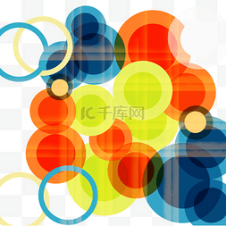 科技方块边框图片_橙黄色圆形几何渐变彩色抽象边框