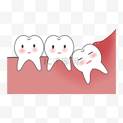 牙齿智齿疼痛卡通