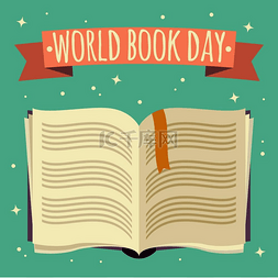 世界文学名著图片_世界读书日，带节日横幅的打开书
