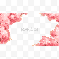 樱花图片_樱花景色粉色春天横版海报边框