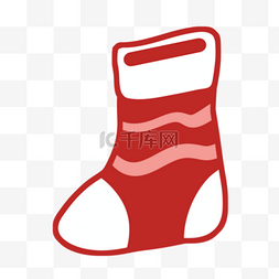 袜子圣诞愿望图片卡通红白