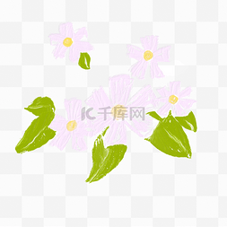 丙烯纹理图片_小清新油画棒水粉花卉花朵