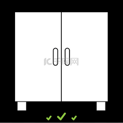 Cupboard or cabinet it is white icon .. 橱
