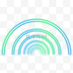 蓝色线条商务科技图片_蓝色绿色霓虹光感发光商务科技线
