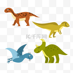 四肢动物图片_卡通可爱背脊纹理动物恐龙