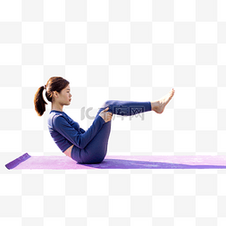 瑜伽动作图片_穿瑜伽服在瑜伽垫上运动健身练习