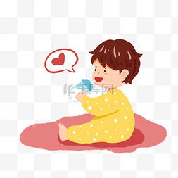可爱的宝宝图片_拿奶瓶喝奶的宝宝