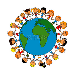 快乐全球图片_儿童世界友谊卡通海报世界各地快