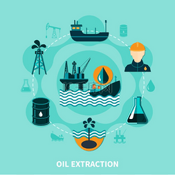 海洋石油开采成分石油行业平面构