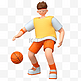 C4D立体3D运动人物篮球体育