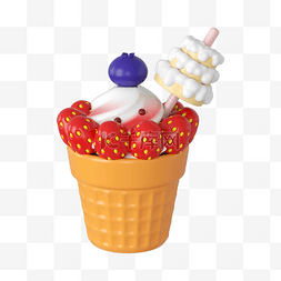 立体冰淇淋图片_3DC4D立体冰淇淋