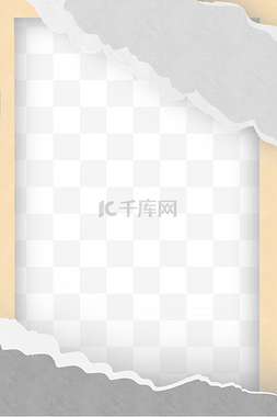 韩系相框图片_拼贴撕纸海报边框简约相框