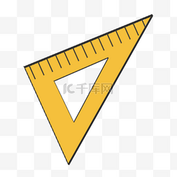 线和三角图片_科学教育元素黄色三角尺子