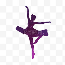 妇女节水彩紫色梦幻女性人物跳舞
