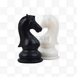 金属雕像图片_两个黑色白色简洁国际象棋棋子