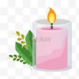 蜡烛香薰粉色火图片绘画创意