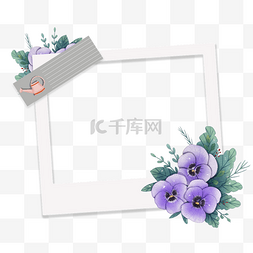 边框diy图片_紫色漂亮花瓣手账花卉相框