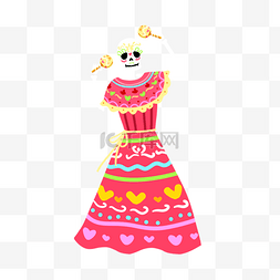 墨西哥乐器图片_墨西哥亡灵节骨骼形象