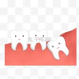 牙病卡通图片_牙齿口腔健康智齿