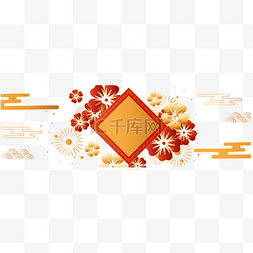 春节背景图片_新年花朵剪纸底纹装饰背景
