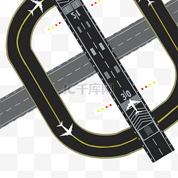 3d科技旅行图片_飞机黑色弧形跑道