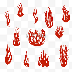 红色火焰烈火火苗火纹中国风古代